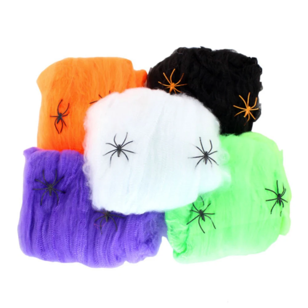 Halloween Spider Web Props Scary Party Simulation Spiderweb for Bar Haunted House Educational Toys Kids Adults | Дом и сад