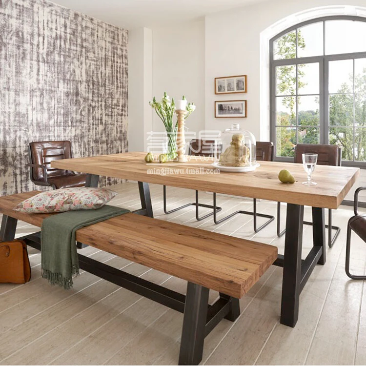 Ai shang de loft americano comedor retro madera hierro forjado hierro forjado sillas.jpg Patas para mesa comedor hierro forjado
