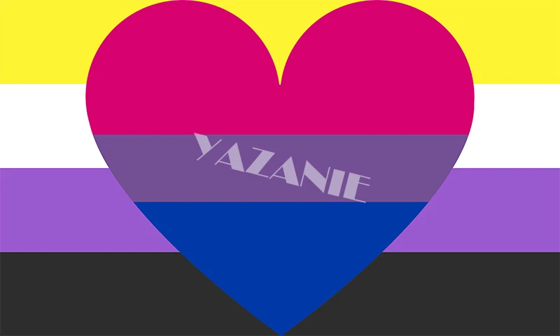 YAZANIE 128*192 см/160*240 см/192*288 СМ ЛГБТ Повседневный Genderfluid не бинарный Pansexual Би Радуга автомобиль руки Combo Pride Flags - Color: Non-binary Bisexual