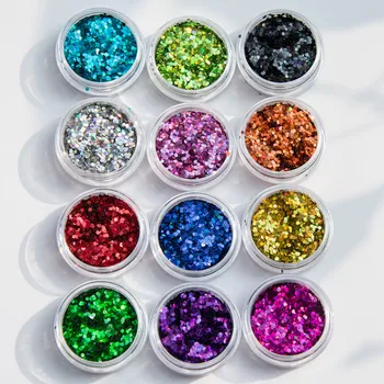 

ERTGEW545 Holographic Nail Art Paillette Hexagon 1mm Shapes Spangle Sequins Sparkle Nail Flakies Glitter Flakes Paillette WRr543