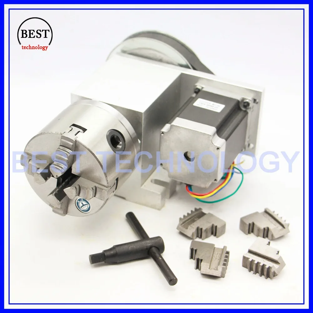 4 Челюсти 80 мм ЧПУ 4th Axis Reduction ratio 6:1 ЧПУ делительная головка/вращение ось комплект Nema23 для деревообрабатывающего гравировального станка