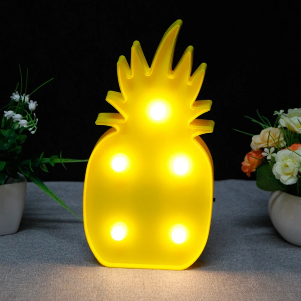 3D LED Night Light Table Lamp Pineapple Warm White Kids Room Decoration