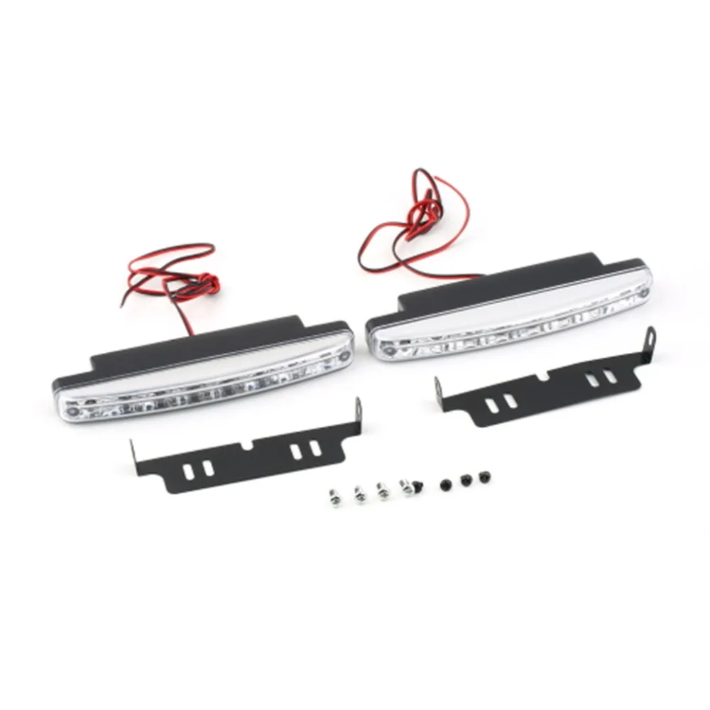 

Hot Universal 12V 2x 8LED Auto Car Daytime Running Lights Fog Lamps Car Driving Light Auxiliary Lamp with Super White Light