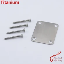 1Set GuitarFamily Electric Guitar Electric Bass Titanium Neck Plate / Neck Joint Plate With Titanium Screws MADE IN KOREA