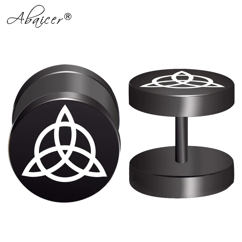 

Abaicer - 2pcs/Lot WICCA Triangle Viking Runes Jewelry Knots Fake Ear Gauge,Plugs and Tunnels,Ear Piercing Expander Stretcher