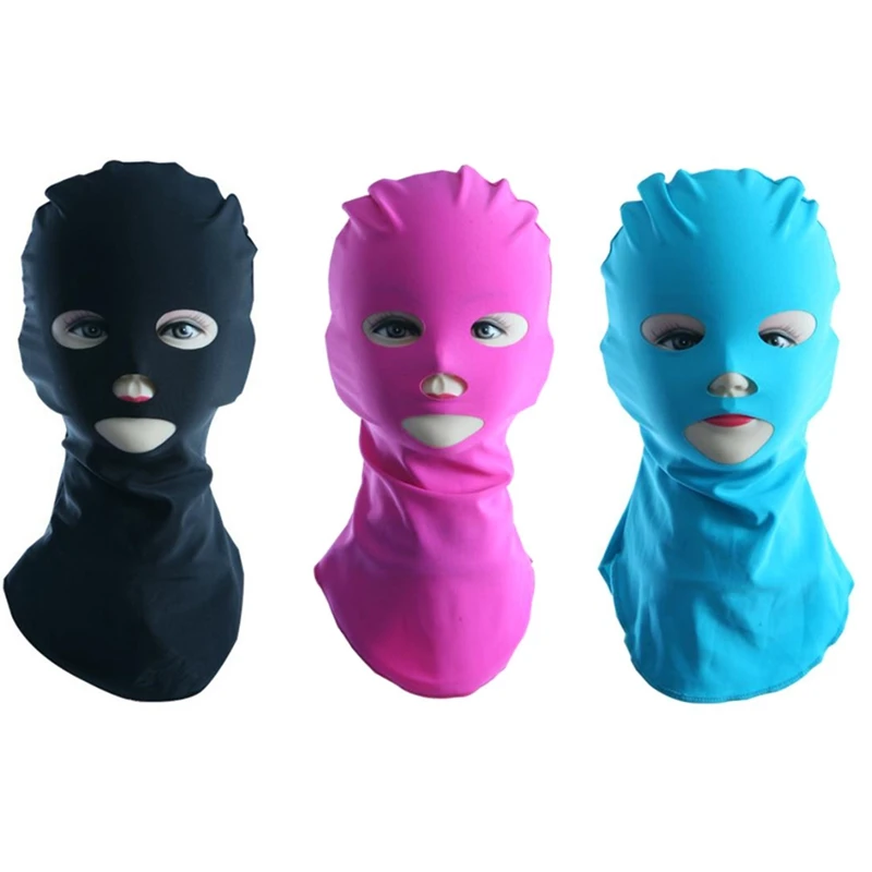 

Waterproof Anti-UV Sunscreen Swim Facekini Men Women Swimming Caps Face Mask Hat Head Ear Long Hair Protection Diving Hats