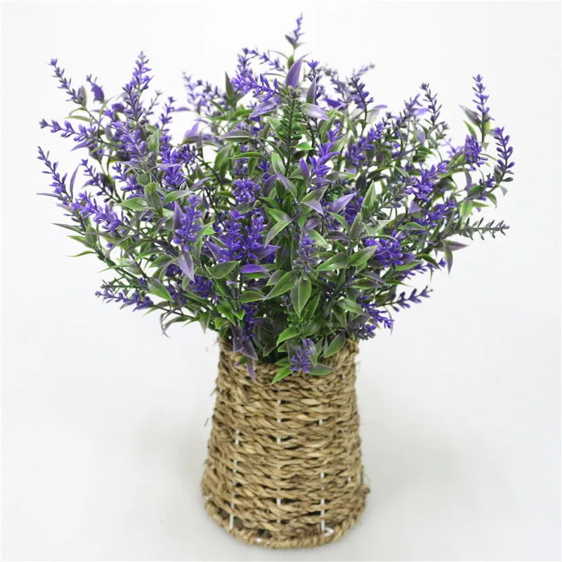 JAROWN Artificial Plants Fake Plastic Lavender 7 Branch Simulation Plastic Flower Bouquet For Wedding Home Party Decoration (11)