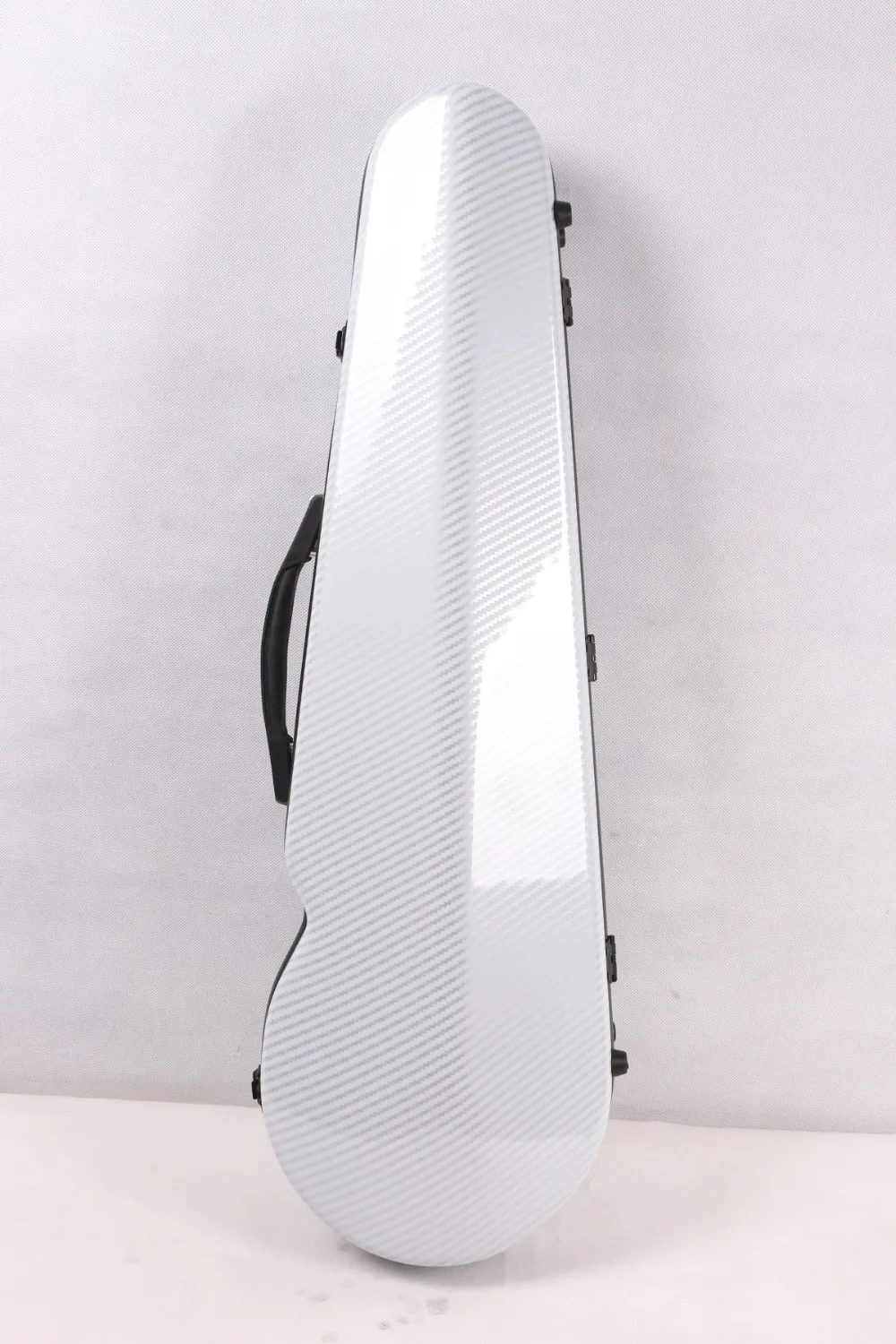 

white 4/4 New Violin Case high quality carbon fiber black Light Strong can put two bow