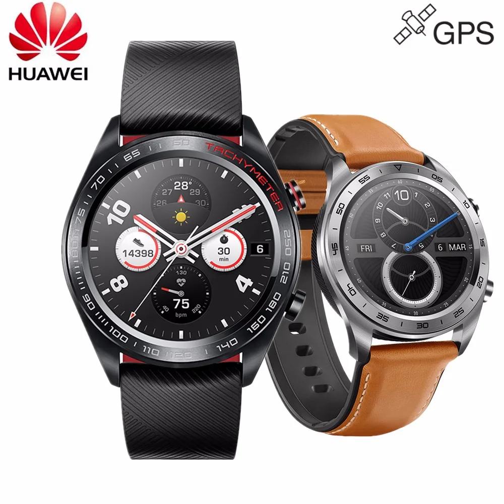 Умные часы Huawei Honor GPS Maigic умные 1 2 дюйма сенсорный экран Heartrate Monitor BT4.2 BLE 5ATM