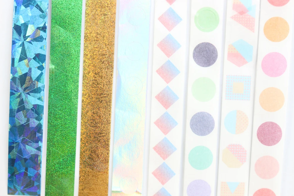 Domikee креативные японские декоративные ленты Васи из лазерной фольги для ежедневника планировщика канцелярские принадлежности, милые бумажные клейкие маскирующие ленты подарок