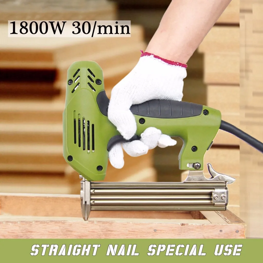 Electric Staple Straight Nail 10-30mm Special Use 30/min Woodworking Tool Green