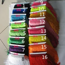 16 цветов, 30 см, полиэстер, 10 м/лот, одежда для латинских танцев, тонкая линия, бахрома, кружевная отделка, искусственный шелк, DIY принадлежности для рукоделия TL0049