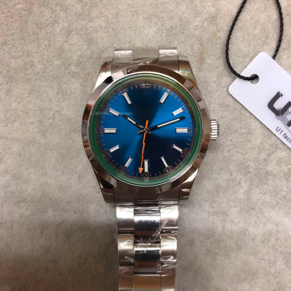 

High quality luxury AAA men's watch 116400 series 40MM blue dial 2813 automatic movement stainless steel strap waterproof watch