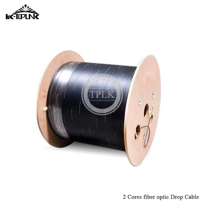 

hot sale 2 core FTTH Cable 3000M/Roll Black /white Single core shielded wire outdoor fiber optic Drop Wire Cable PVC