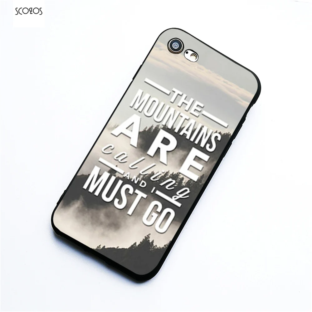 SCOZOS Mountain Are Calling Me Silicone phone case soft Cover For X 5 5S Se 6 6S 7 8 Plus #ta593 |
