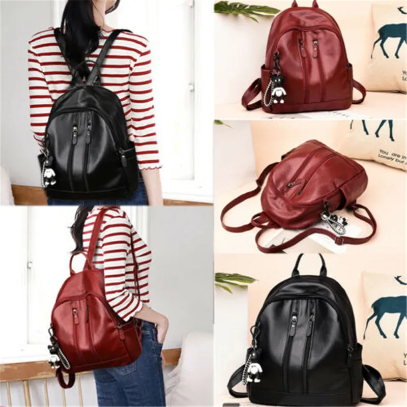 

2019 New Fashion Hot Women Girl Backpack Travel PU Leather Rucksack Shoulder School Bag