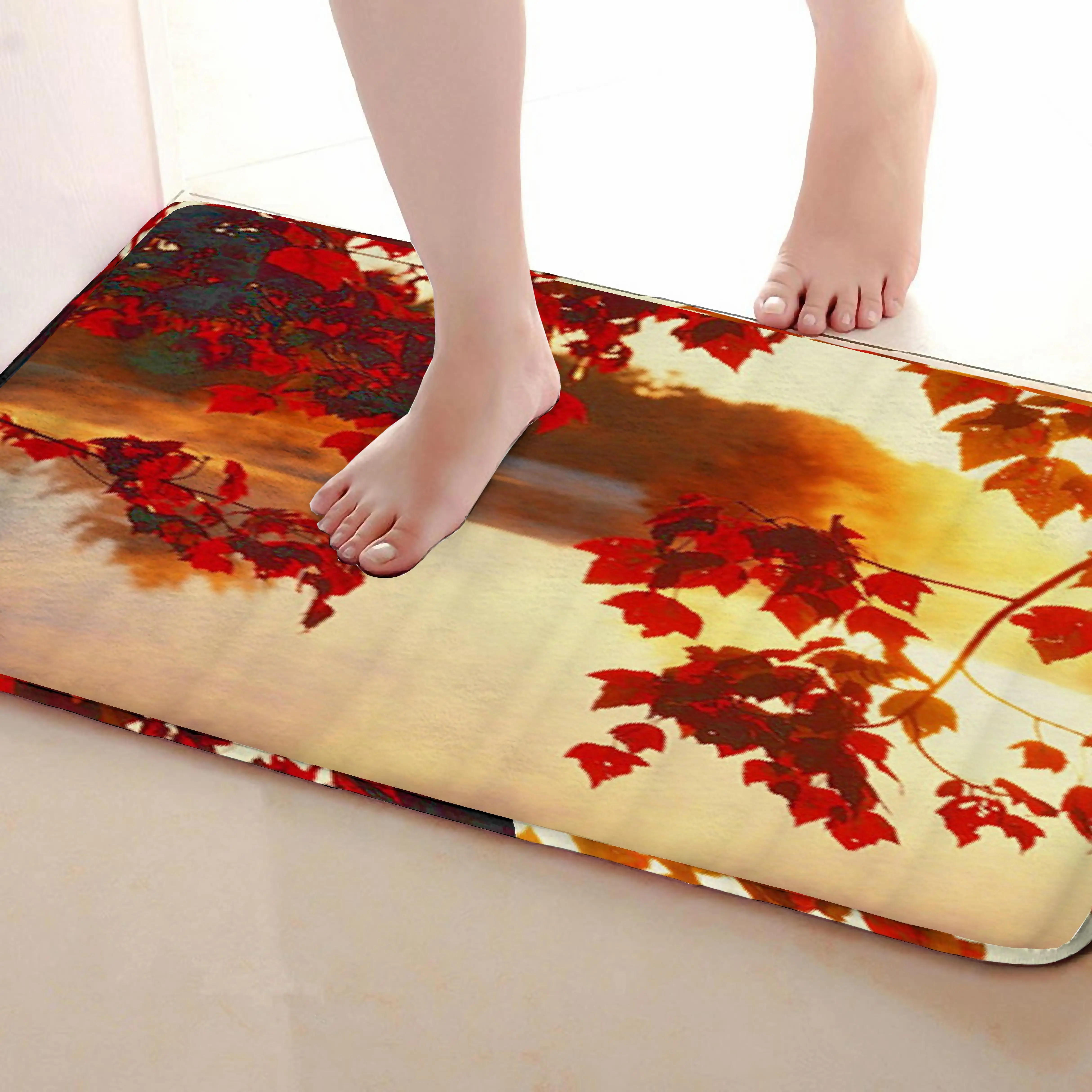 Цветочный стиль коврик для ванной комнаты, смешной Противоскользящий коврик для ванной, занавески для душа s аксессуары, соответствующие вашей душевой занавеске