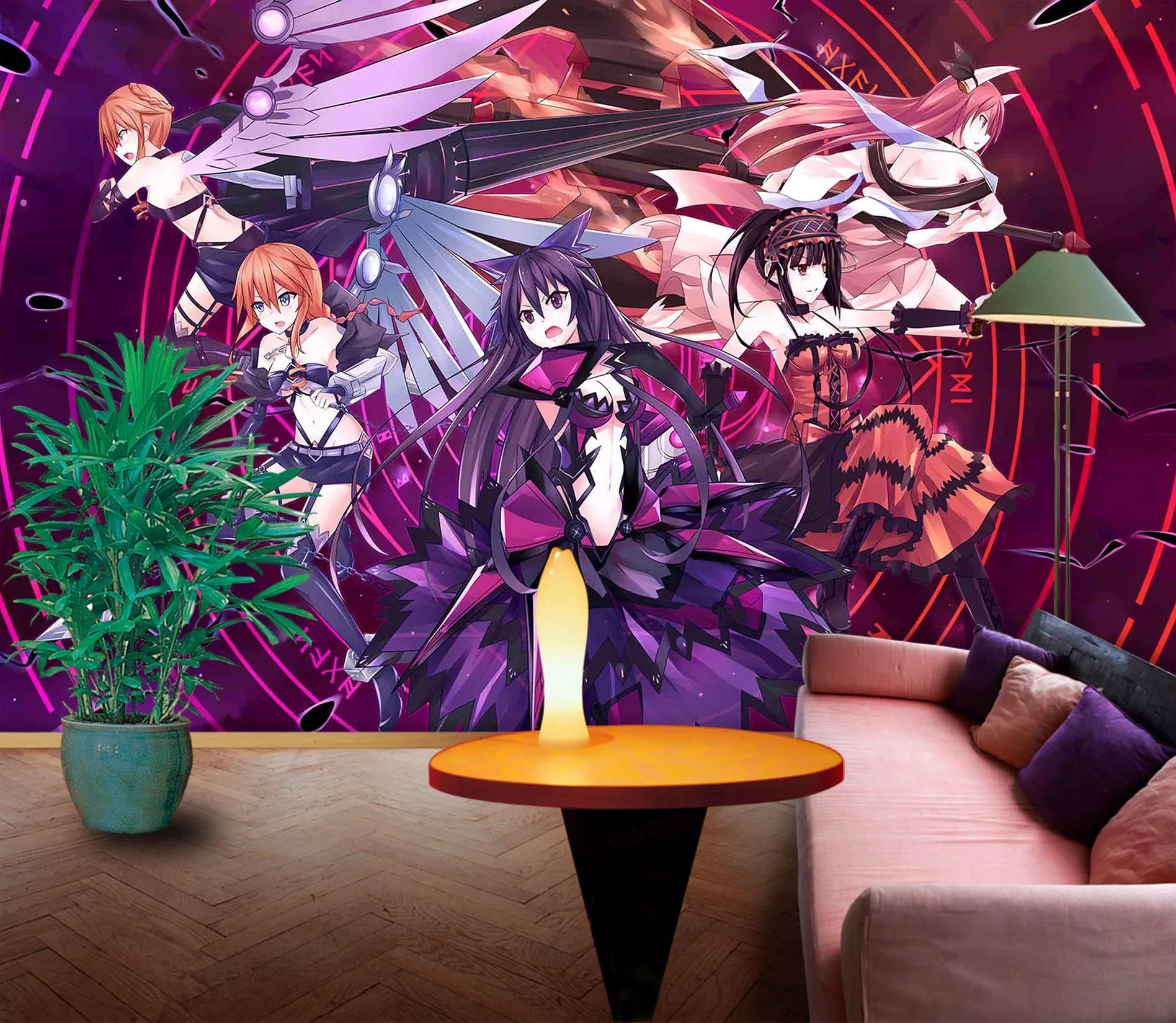 [Самоклеющиеся] 3D Five Girls 2277 Япония Аниме настенная бумага печать настенные