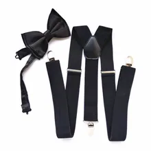 LB028-модные комплекты подтяжки и галстука-бабочки, 3,5 ширина, большой размер, Y-back, подтяжки, галстук-бабочка, набор для свадьбы