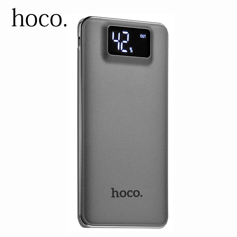HOCO Power Bank 10000mah Dual USB LCD Display Polymer External Battery Portable Charger Powerbank For iphone