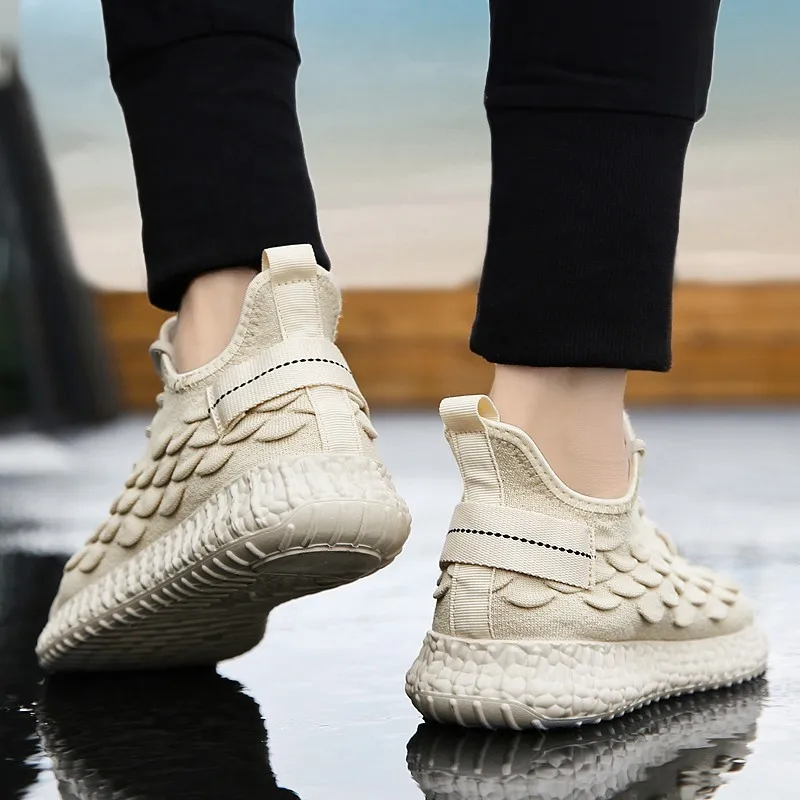 Scale Flying Shoe Set Foot Coconut Shoe Man Ventilation Network Noodles Motion Wind Casual Shoes Youth Skate Gym Shoes Tenis