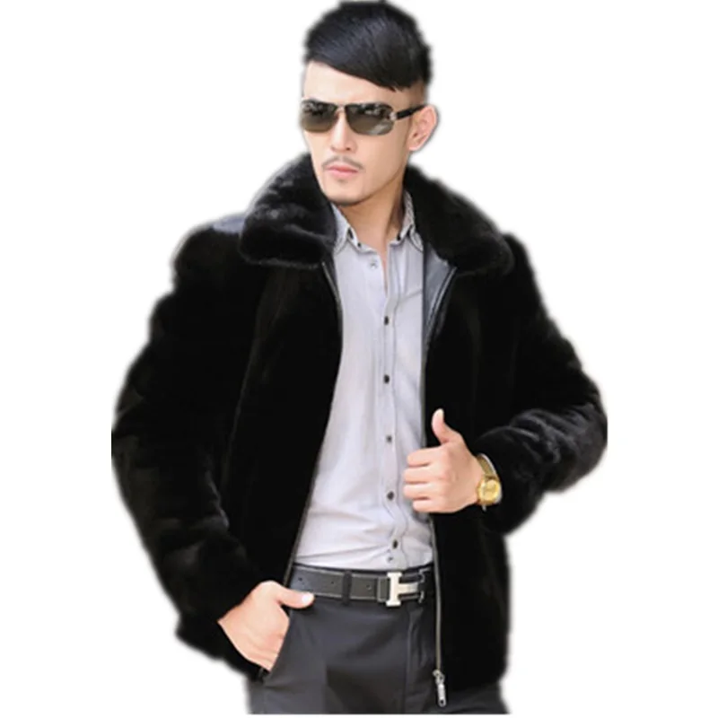 Autumn Winter Men's Faux Fur Coat Thick Warm Male Jacket Mink