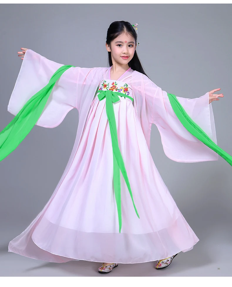 Hanfu/платья для девочек национальный костюм для детей; одежда принцессы; одежда для сцены в китайском стиле; костюмы династии Тан; DNV11411