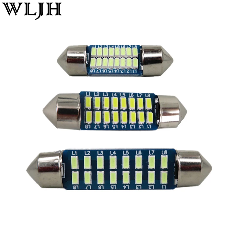 WLJH 4 шт. автомобильный интерьерный светильник 28 мм 31 36 39 41 светодиодный C10W C5W Festoon