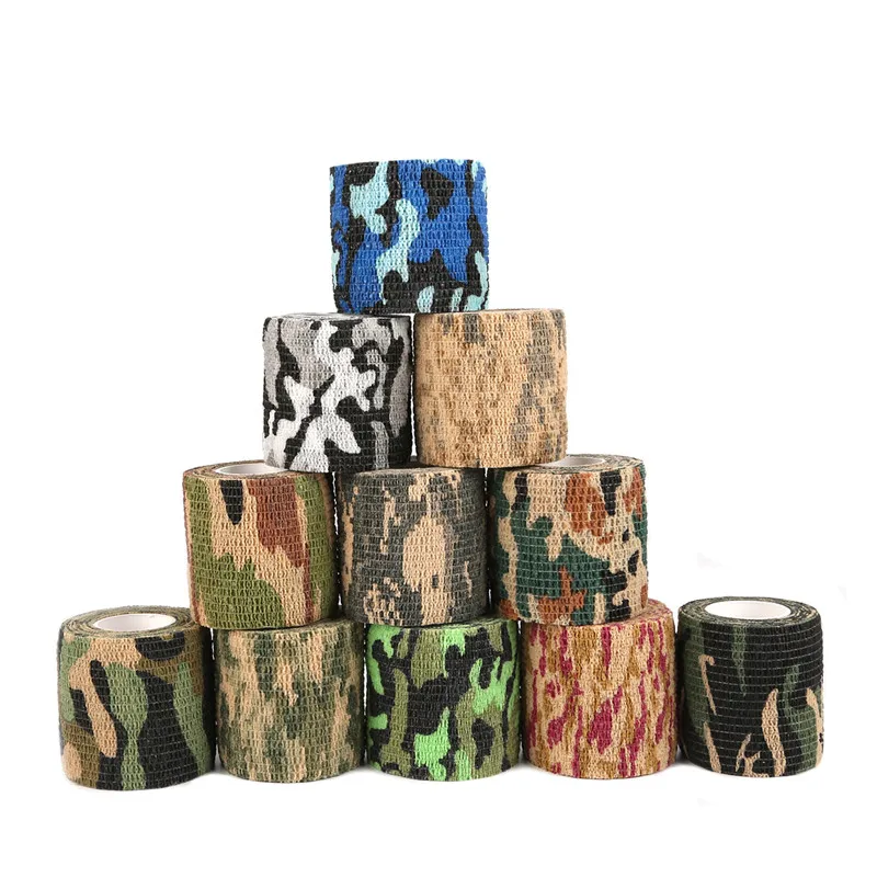 

5cmx4.5m Duct Tape Flexibility Camouflage Self-adhesive Elastic Bandage Outdoor Retractable Sport Protective Tape Wraps