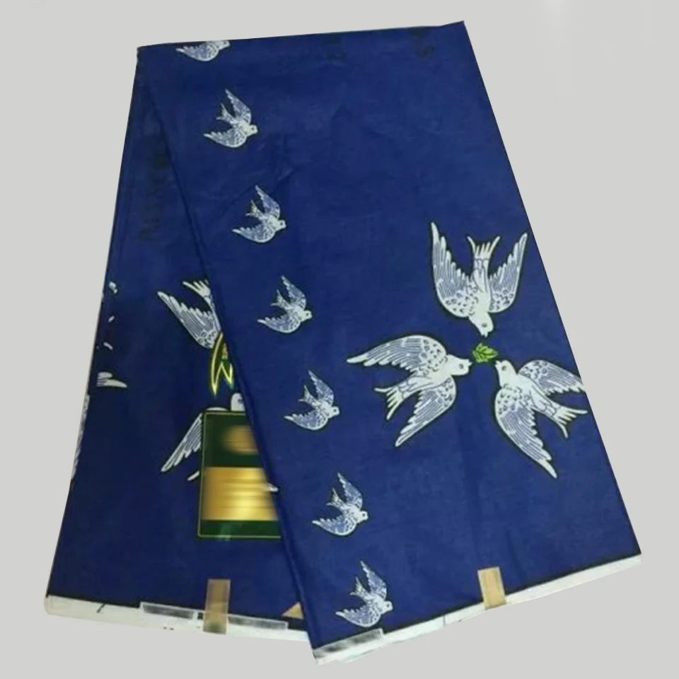 LSCW-51 новейшая ткань в африканском стиле, с голубым принтом Африканская Хлопковая ткань восковая ткань для модных платьев 6 ярдов