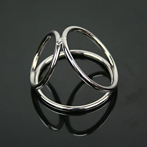 323845Mm Stainless Steel Penis Ring Small Three Rings -9021