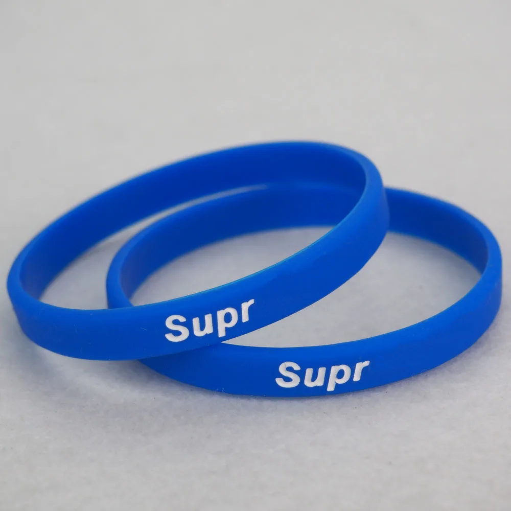 100 шт высокого качества изготовленный на заказ браслет из силикона концертный браслет для детей взрослых ID индивидуальные печать спортивные силиконовые вечерние подарок - Цвет: Синий