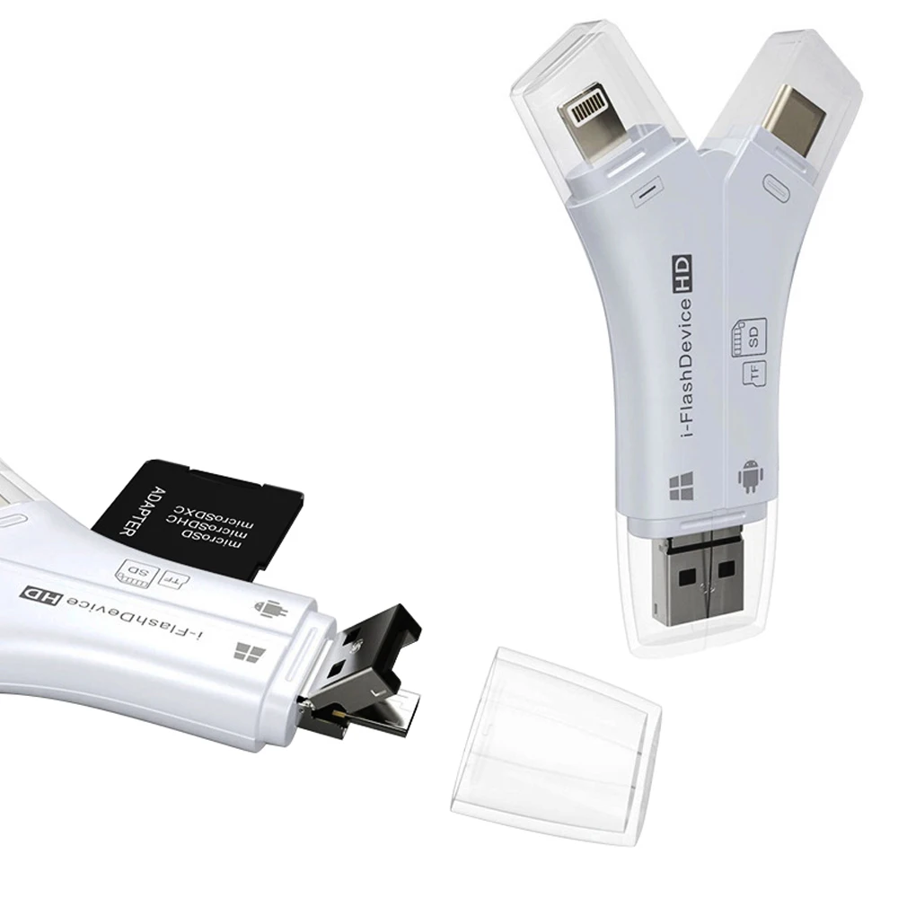 Deepfox Card Reader Type c Lightning Micro USB USB 2 0 Card Adapter For Android iPad 5