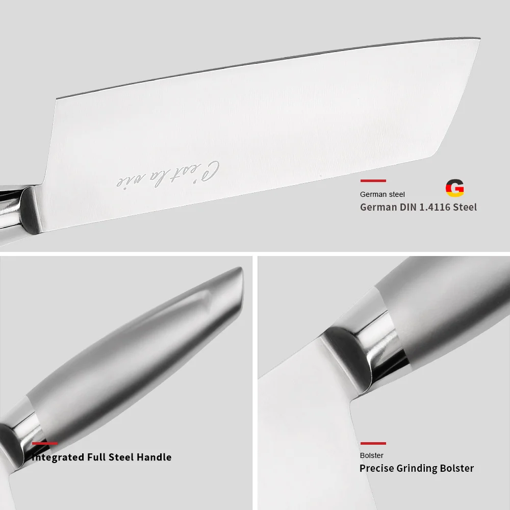 WALLOP Santoku нож HC из нержавеющей стали немецкий кухонный с эргономичной ручкой