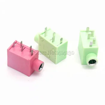 

10Pcs PJ-325 PJ-325C 3.5MM Headphone jack socket female connector for Audio video 5PIN Black Green Red