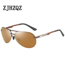 New Hot Luxury Brown Sunglasses Rimless Fashion Men’s Frameless Polarized Sunglasses Classic Pilot Goggles UV400 Gafas De Sol