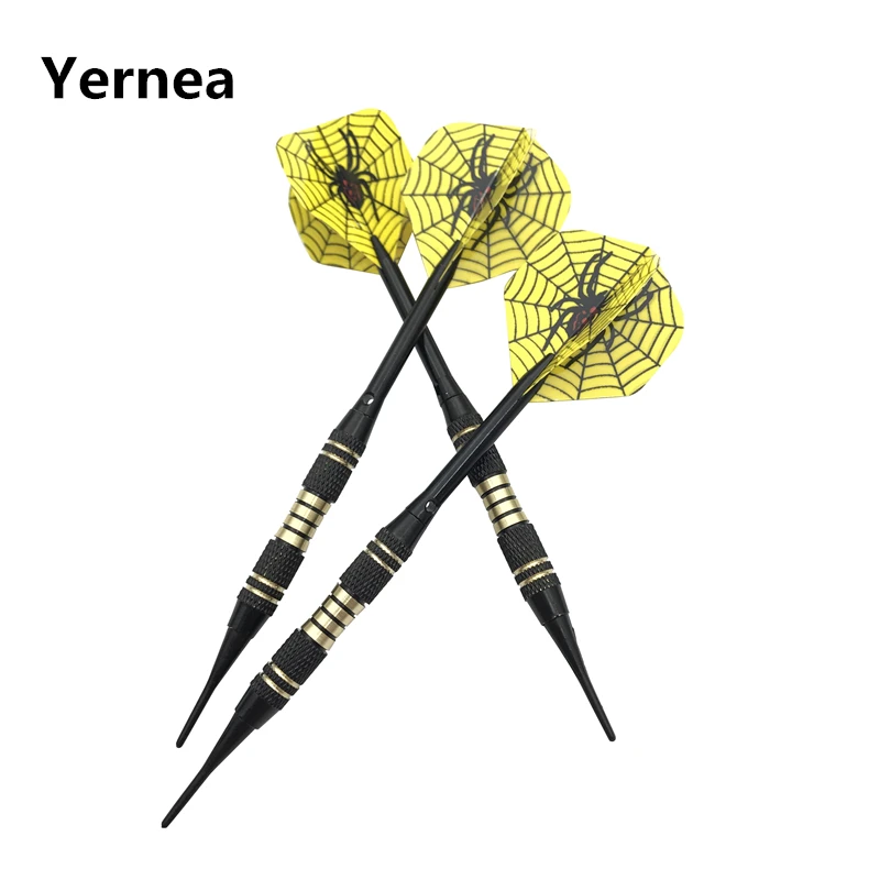 Yernea New Darts 3Pcs/set 18g Professional Competition Dart Soft Tip Darts Indoor Sports Game Aluminium Shaft Alloy Flights