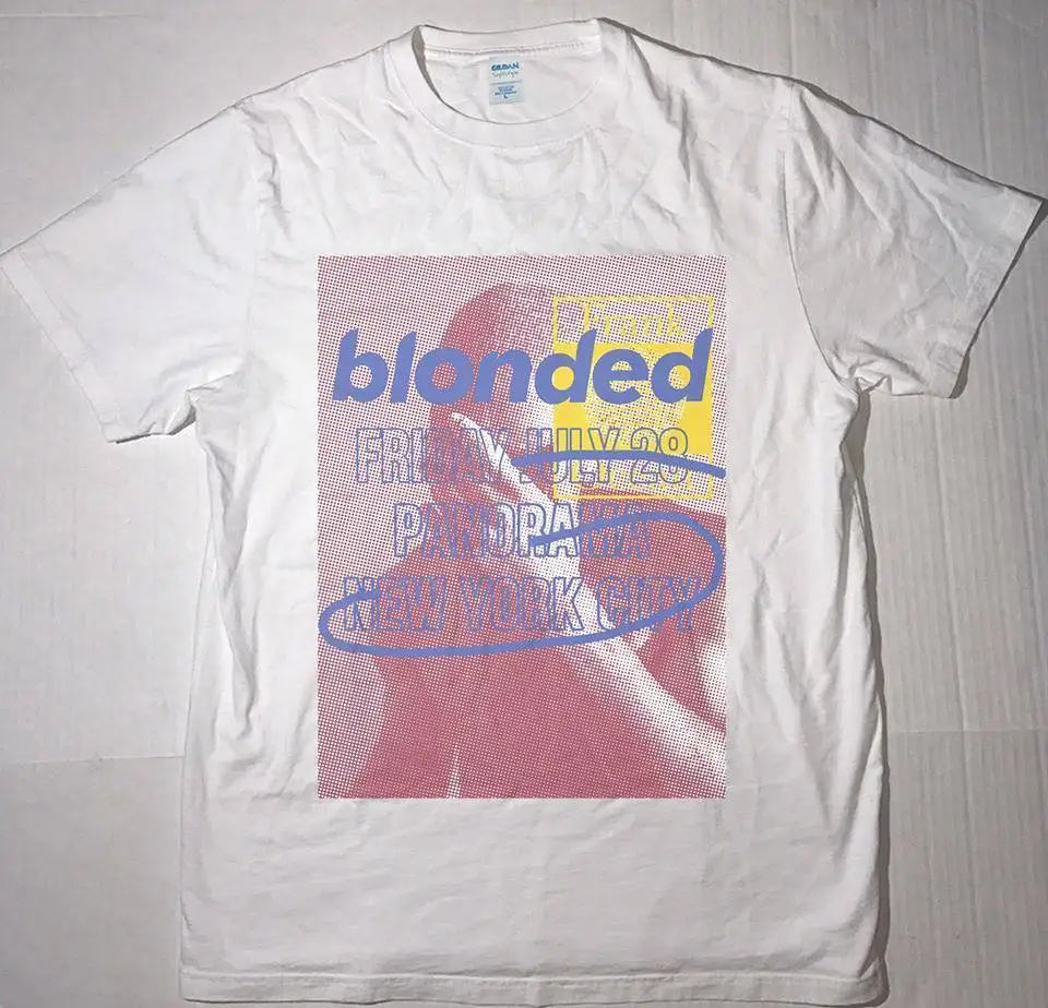Blonded рисунок Frank Ocean панорама NY tour 2017 Белая Футболка GILDAN США Размеры # AZ + $ 100% хлопок