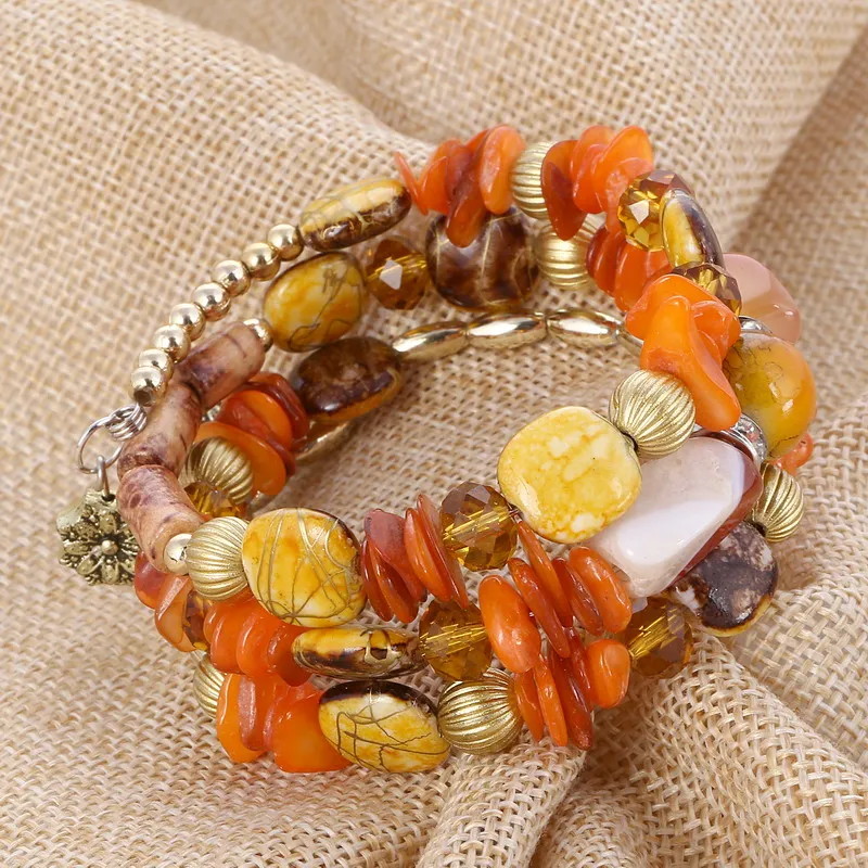 Fashion Multilayer Bracelet Set Natural Stone Beads Crystal Tassel Bracelets & Bangles Pulseras Mujer Jewelry for Women Gift