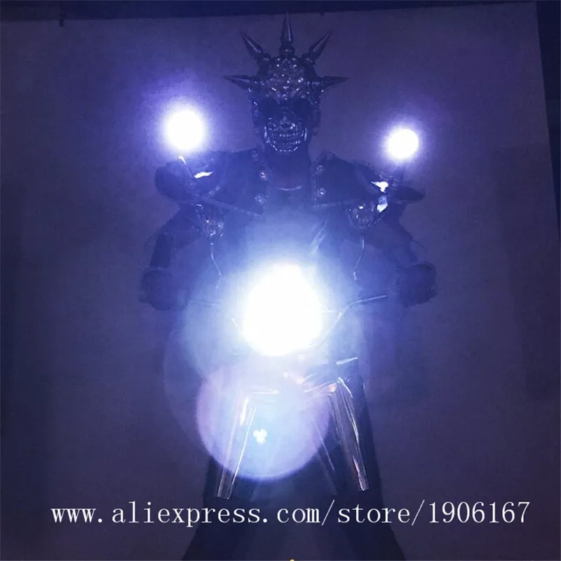 GOGO Nightclub DS Men's Locomotive LED Lights Front Mechanical Mirror Space Performance Party Dance Team01