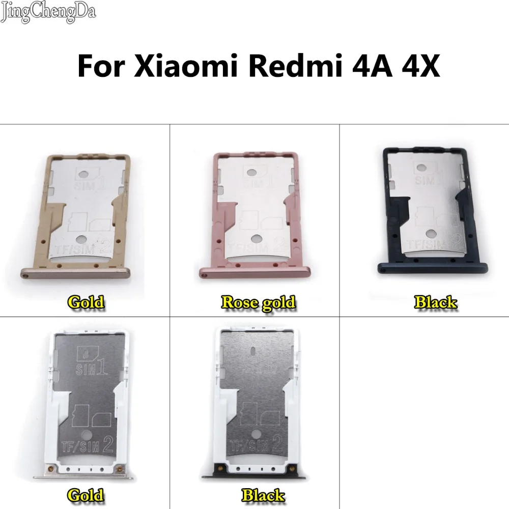 

JCD For Xiaomi Redmi 4A 4X SIM Card Tray Holder Micro SD Card Slot Holder Adapter Phone Replacement Repair Spare Parts