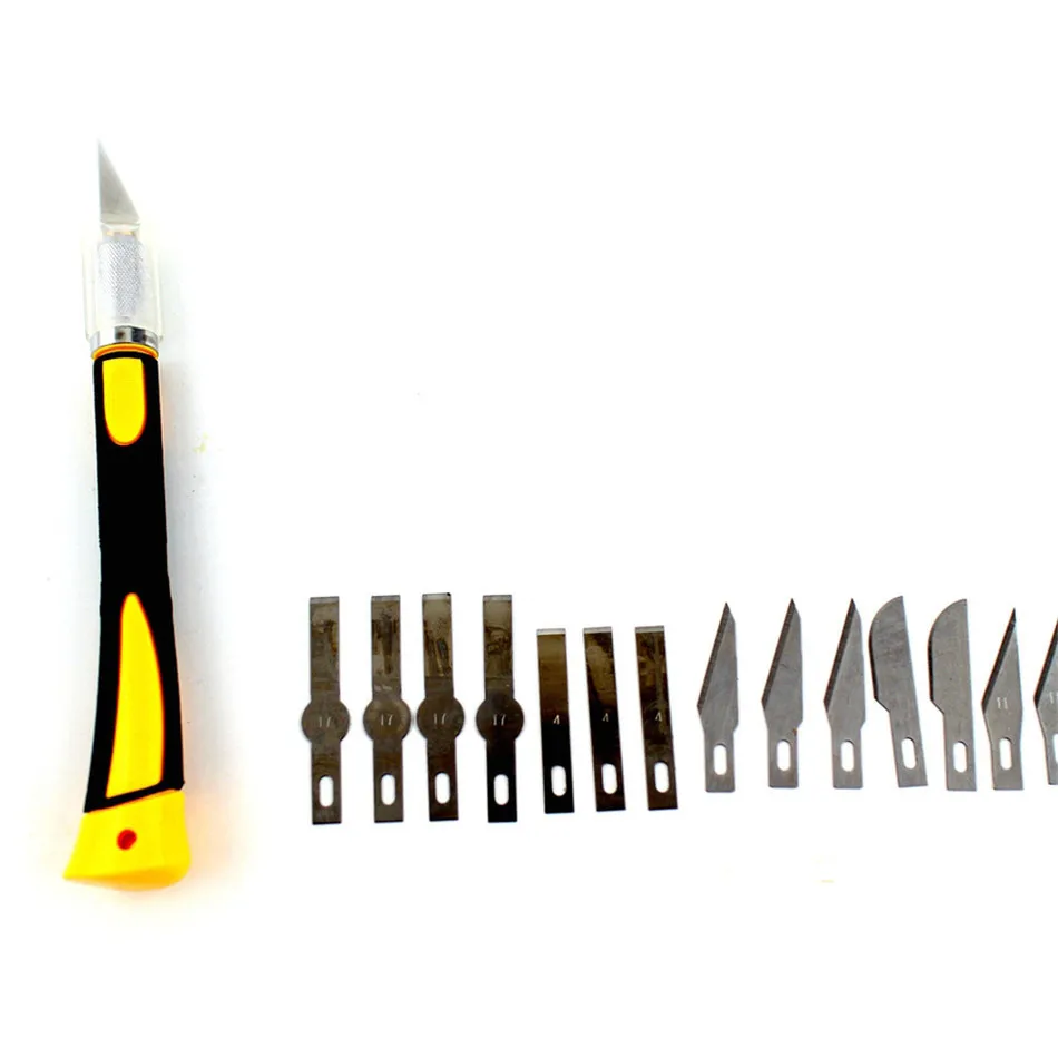 14pcs Blades/Set Gravers Wood Carving Knife Hobby DIY Engraving cutting Sculpture Scalpel PCB Circuit Board Repair