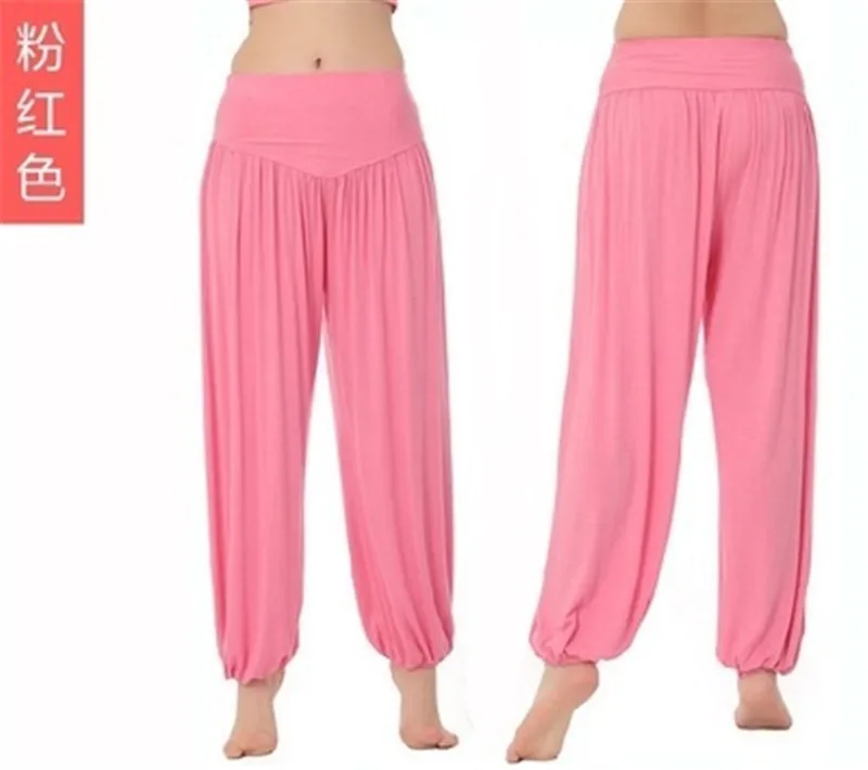 Лидер продаж широкие брюки для йоги размера плюс S M L XL XXL XXXL Для женщин свободные штаны длинные штаны для йоги, танцев спортивная мягкая обработанная вискоза, домашние штаны - Цвет: pink