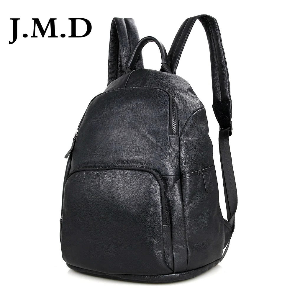J.M.D Genuine Leather Unisex Laptop Backpack Black Preppy Style School Backpacks Satchel Bag For Pad Travel Bag 2005 J.M.D Genuine Leather Unisex Laptop Backpack Black Preppy Style School Backpacks Satchel Bag For Pad Travel Bag 2005