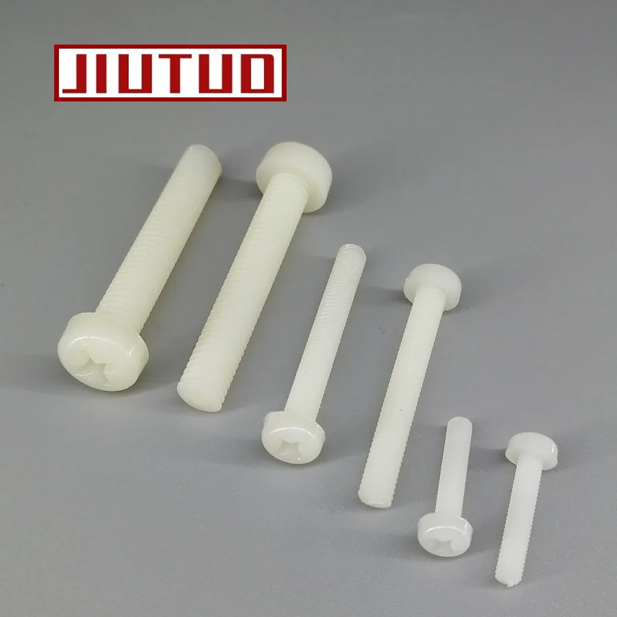 

10PCS M6*10/12/15/20/25/30/35/40/50/60 white Round head cross nylon screw phillips Round Head Screw M6 screws 6mm screw bolt