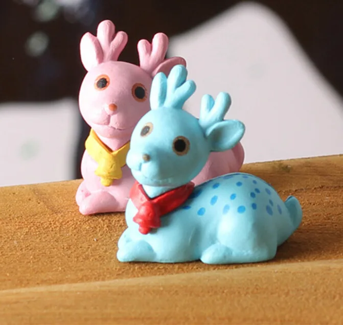 2019 1Pcs Cute Cartoon deer DIY Resin Fairy Garden Craft Decoration Miniature Micro Gnome Terrarium Gift F0202 | Дом и сад