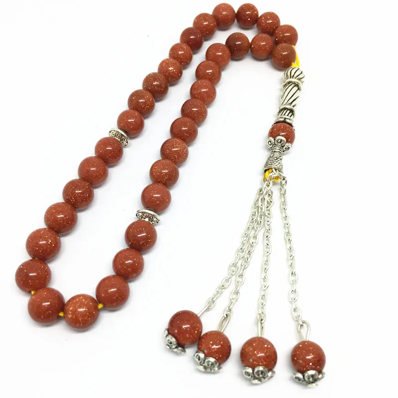 33 Beads 8mm Natural Stone Muslim Prayer Beads Islamic Tasbih Allah Prayer Rosary Tesbih Islam