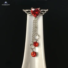 Новая мода высокое качество пупка Кольца [красный Летающий Угол] пупка пирсинг тела Ювелирный красный гранат Пирсинг живота