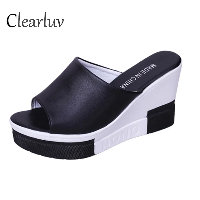 

Summer new fish mouth wedges with muffin platform high heel sandals comfortable casual non-slip slippers size 35-40 C1277