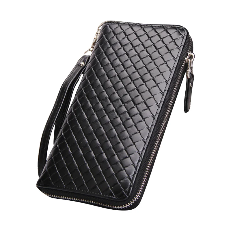 

New Men Business Wallers Long Purse Square Design Fashion Black High-capacity Money Bags